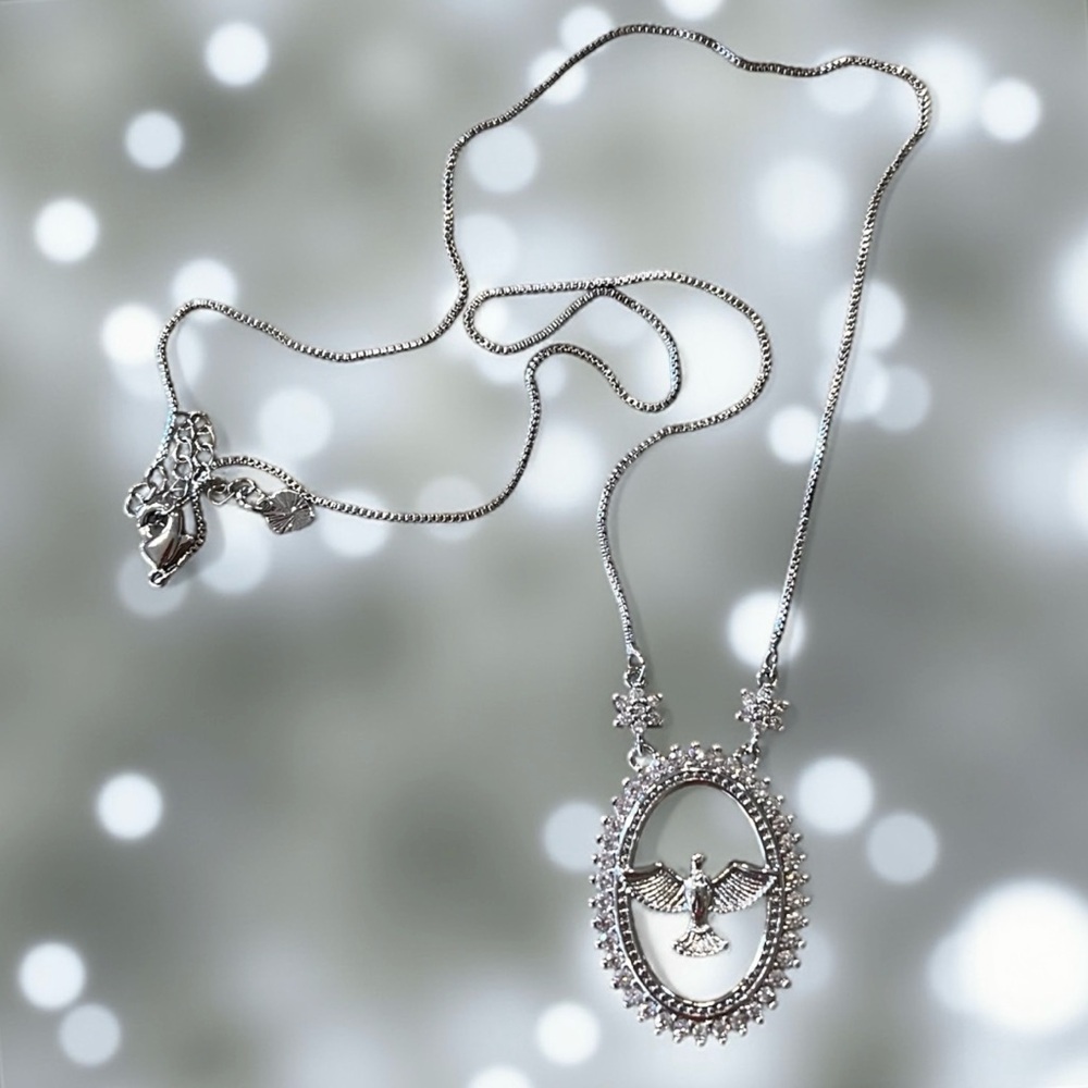 Dove Cubic Zirconia Pendant Necklace - Picture 10 of 16